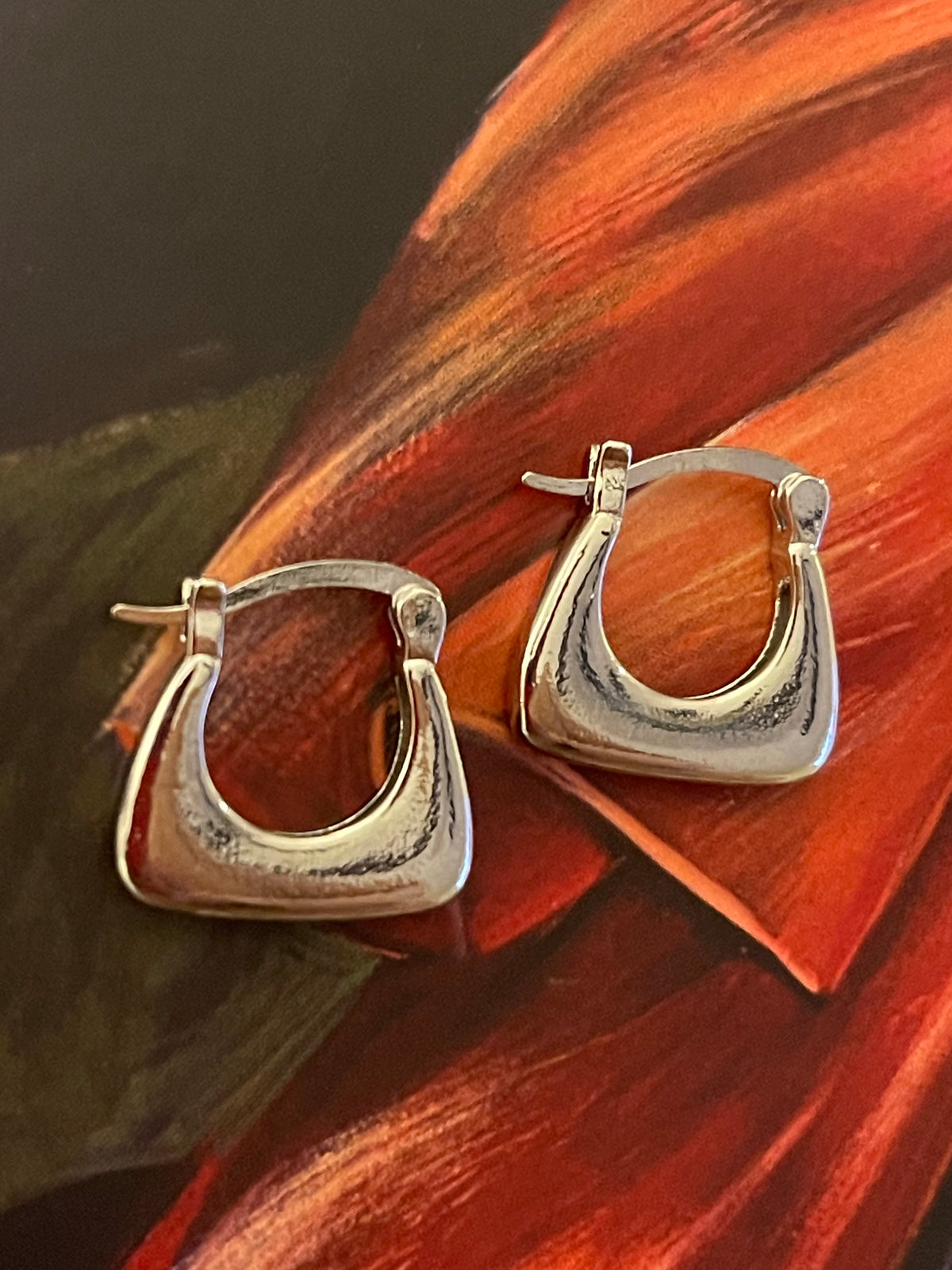 Aros plateados con forma de estribo — foto 6