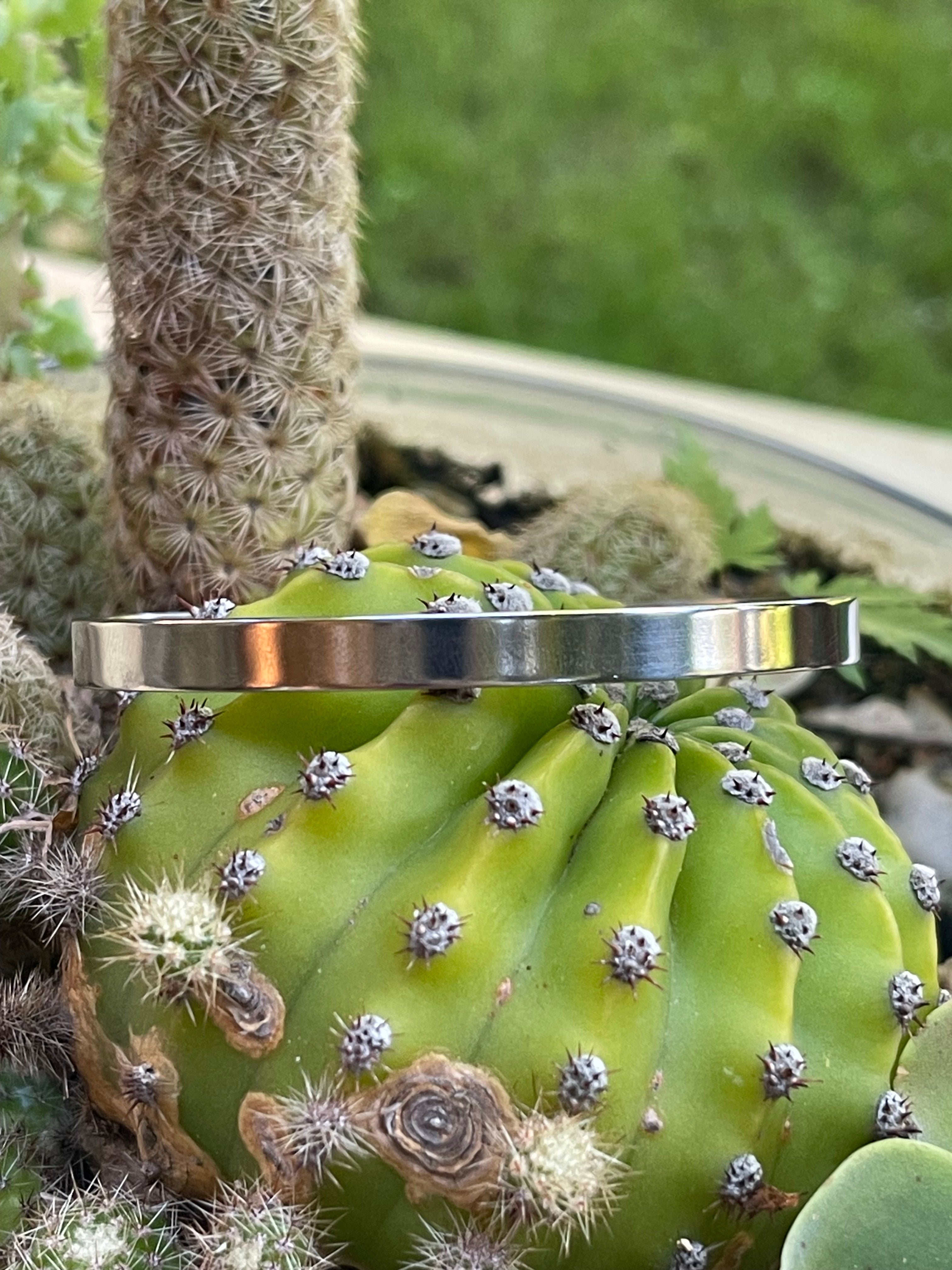 Pulsera Hippie Chic en acero inoxidable plateado con clasico diseño tipo esclava de tamaño delgado.